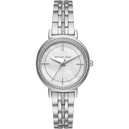 Ladies / Womens Cinthia Crystal Silver Stainless Steel Michael Kors Designer Watch MK3641