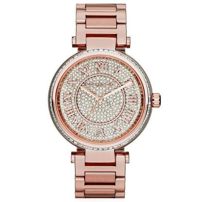 Ladies / Womens Skylar Crystal Rose Gold Stainless Steel Bracelet Michael Kors Designer Watch MK5868