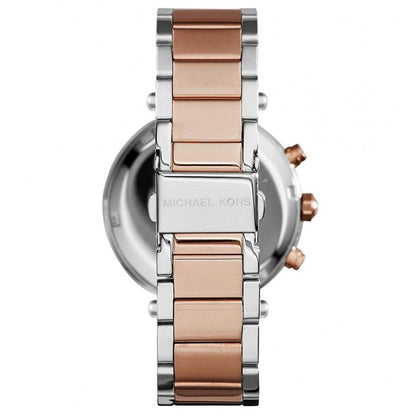 Ladies / Womens Parker Rose Gold and Silver Two Tone Chronograph Michael Kors Designer Watch MK6141