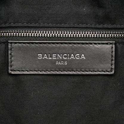 White Balenciaga Navy Tote