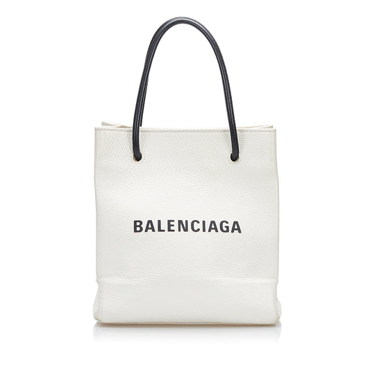 White Balenciaga XXS Shopping Tote Bag