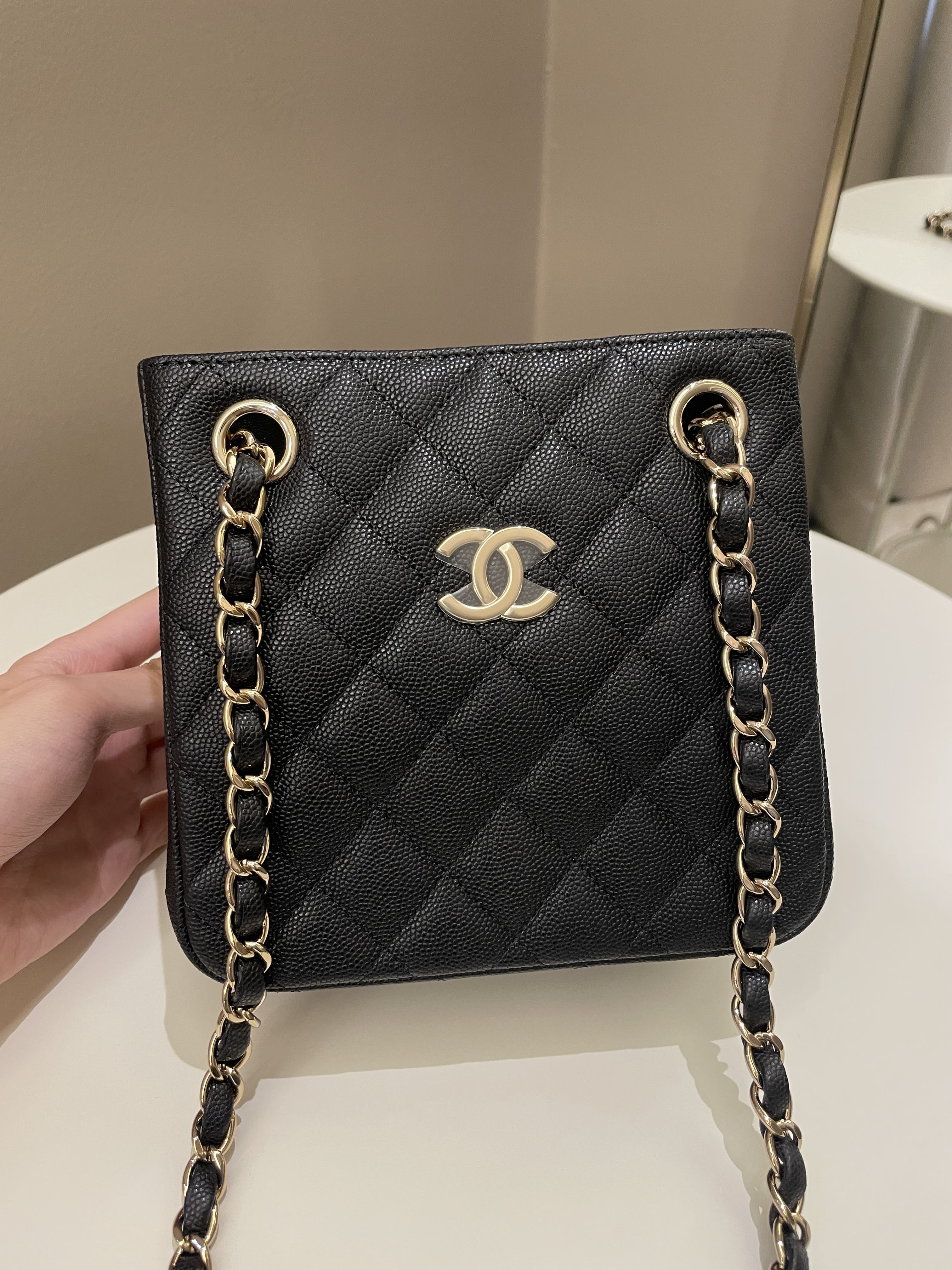 Chanel 22S Mini Bucket Bag Black Caviar Bags Arena