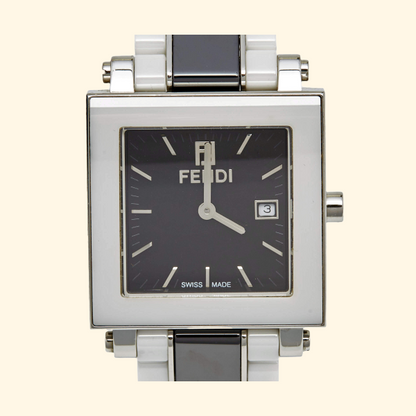 Fendi Black Ceramic Stainless Steel 6200G Women's Wristwatch 30mm