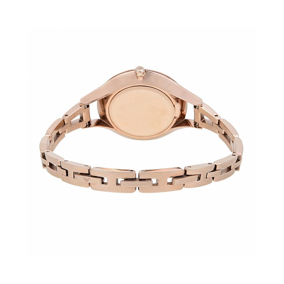 Ladies / Womens Aurora Rose Gold Stainless Steel Bracelet Emporio Armani Designer Watch AR11055