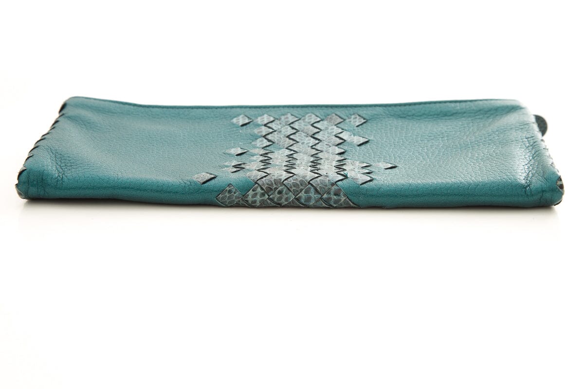 Bottega Veneta Turquoise Intrecciato Clutch