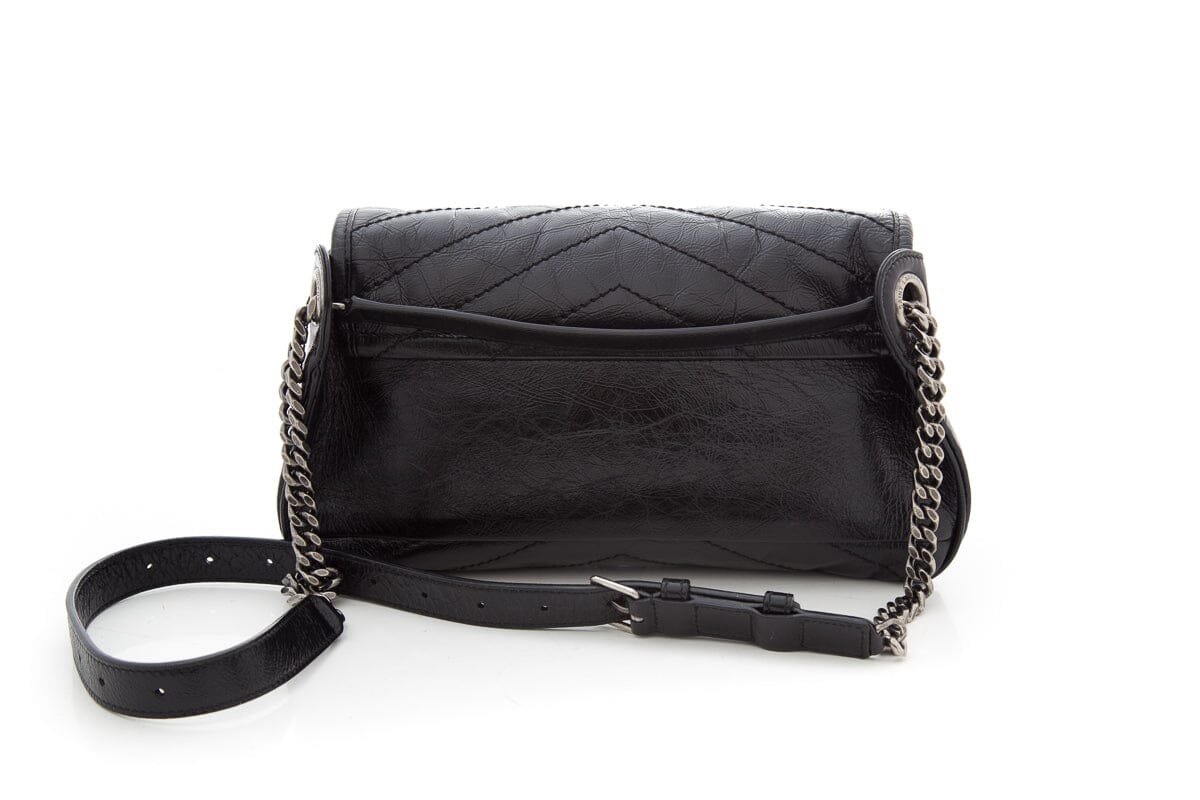 YSL Black Leather Nicki Handbag