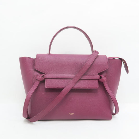 CÃ©line Belt Bag Mini Satchel Burgundy Calfskin Leather Tote