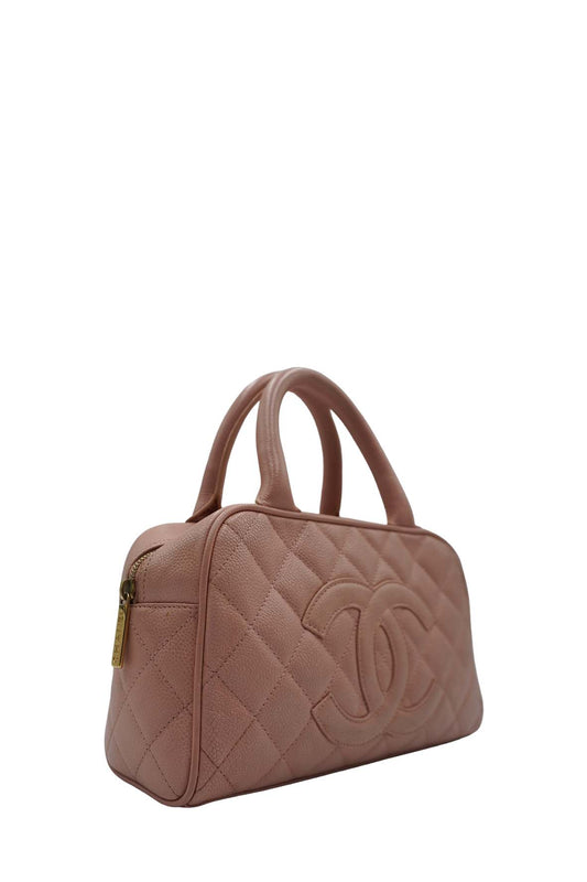 Chanel Leather Bowling Bag Pink