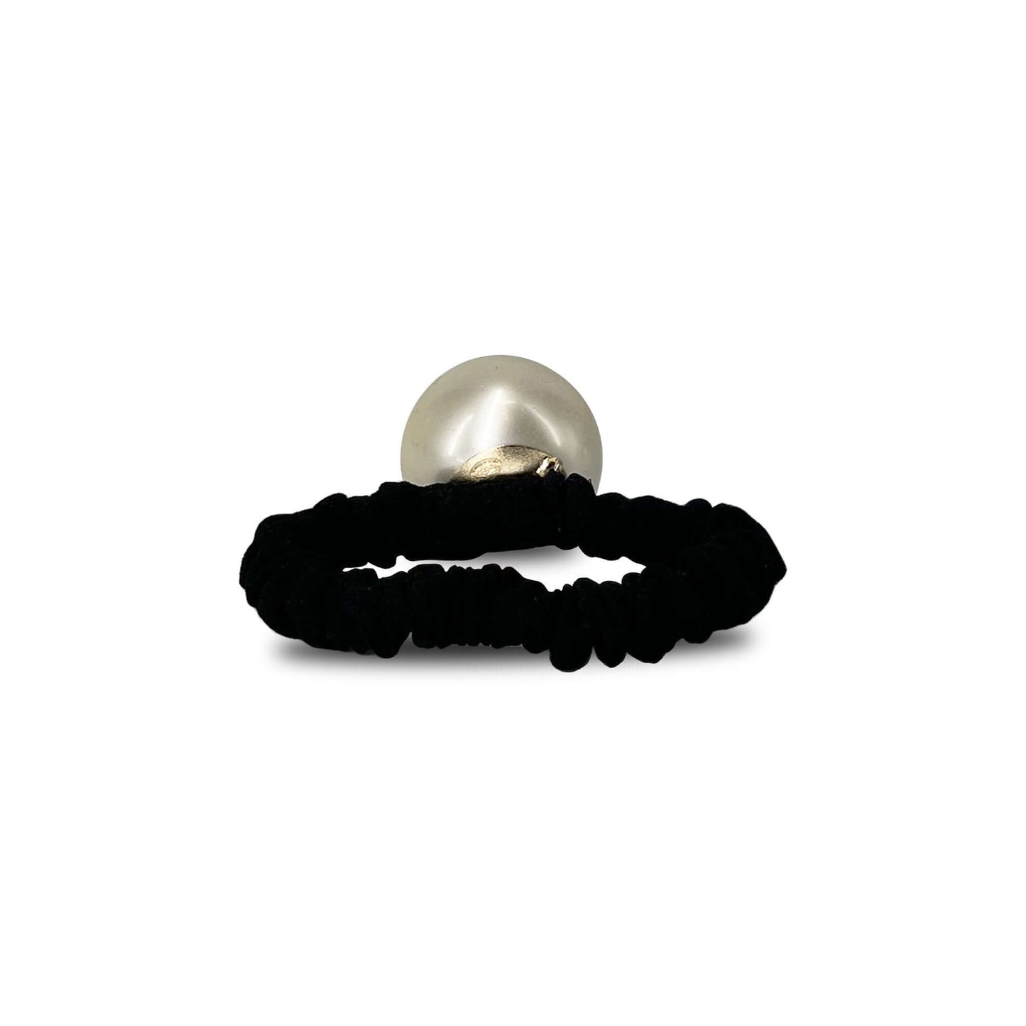 Chanel scrunchie hair band fake pearl CC logo