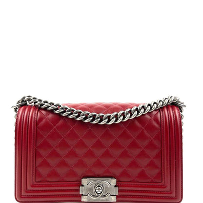 CHANEL 2013-2014 Medium Boy Bag - Red