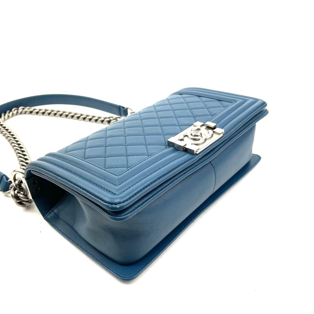 CHANEL 2014 Medium Quilted Boy Bag - Blue