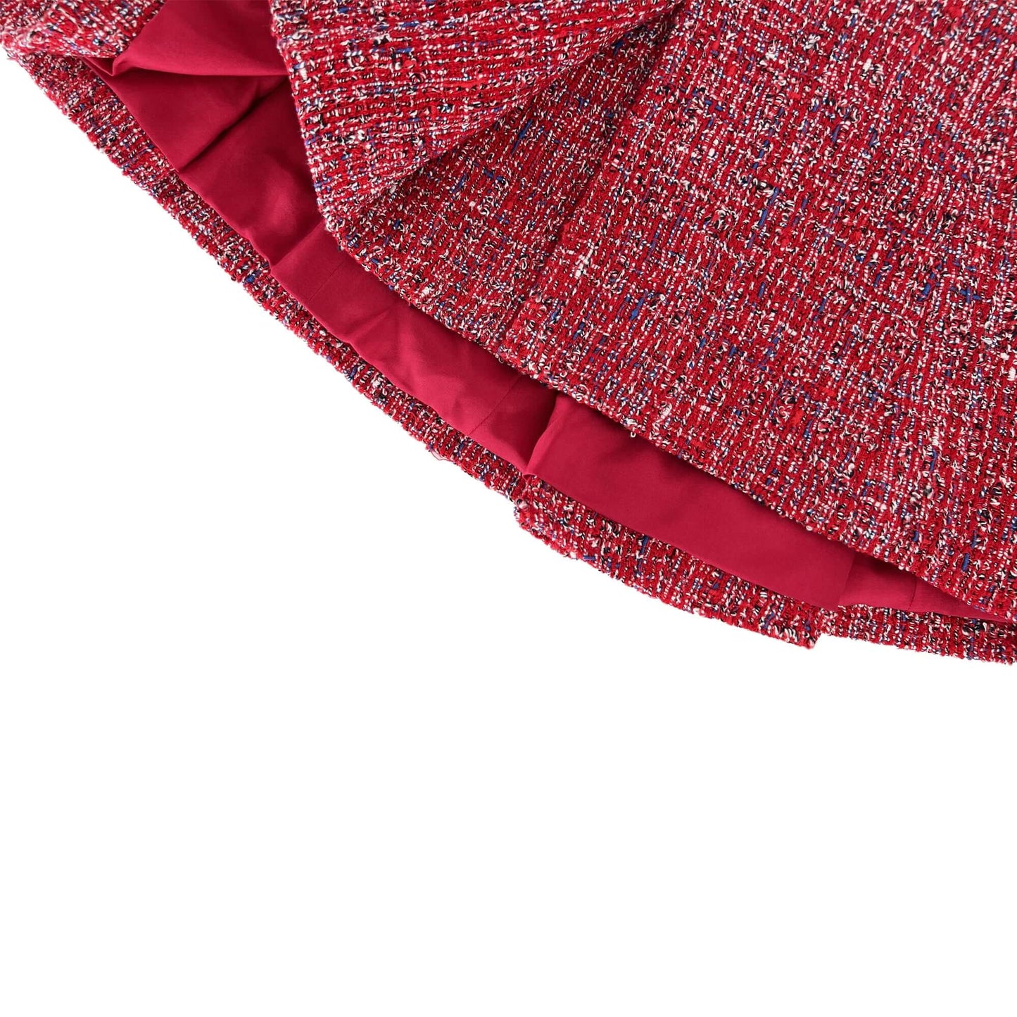 Pre Owned 2019 Chanel scarlet red tweed designer skirt