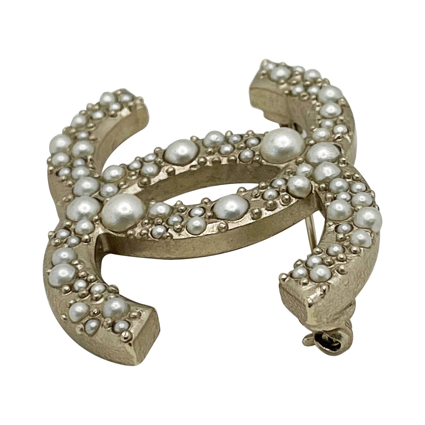 Chanel Pearl CC Logo Brooch