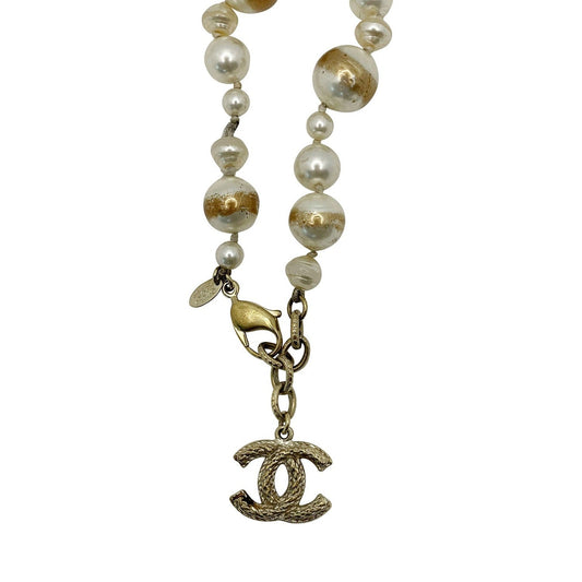 Chanel CC Logo Pearl Bracelet