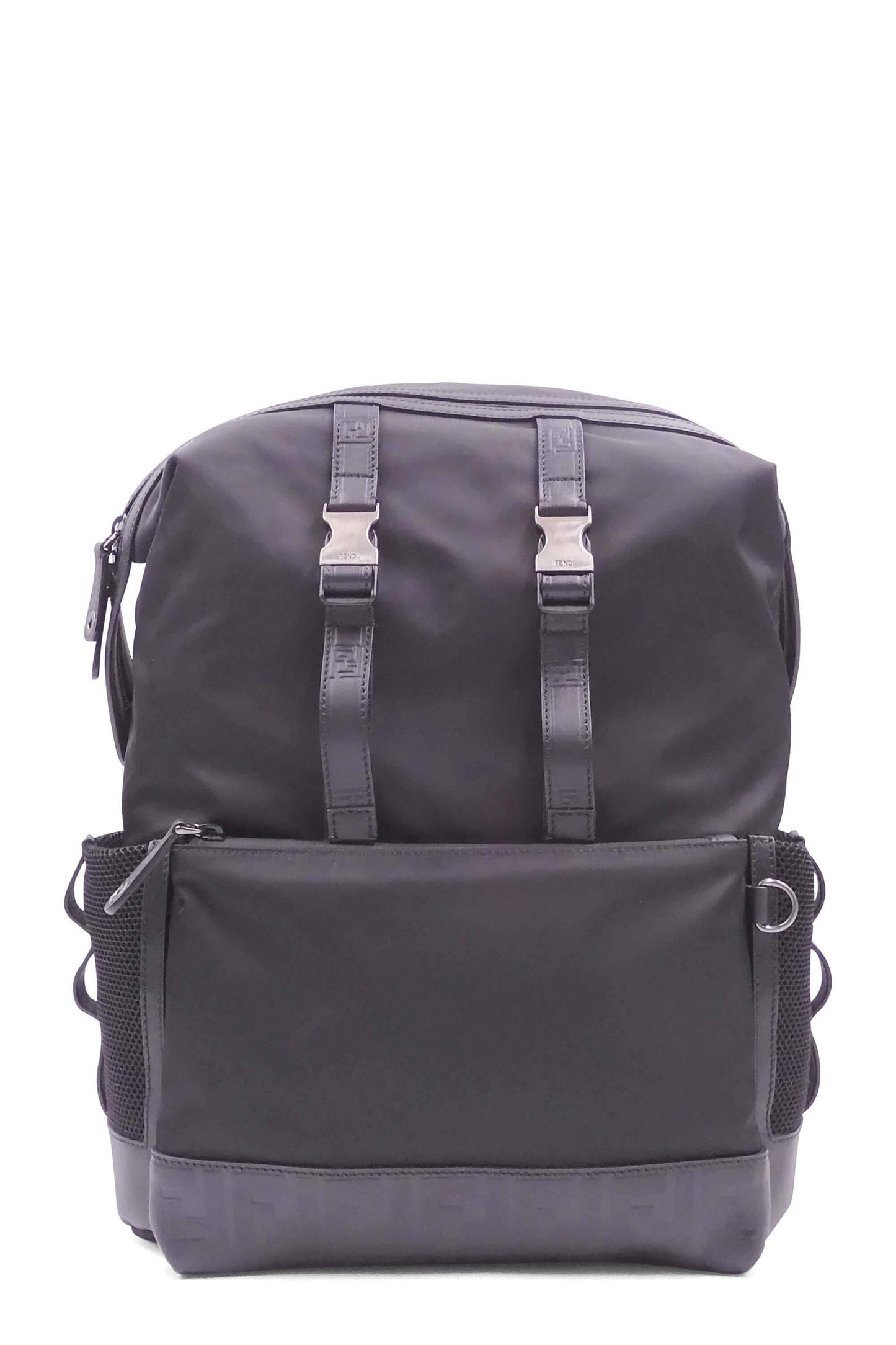 Zucca Embossed Trimmed Backpack Black