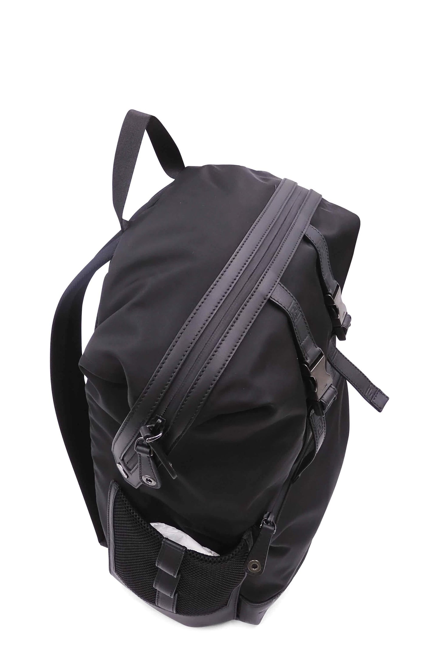 Zucca Embossed Trimmed Backpack Black