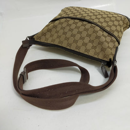 Gucci  Brown Canvas Crossbody Bag