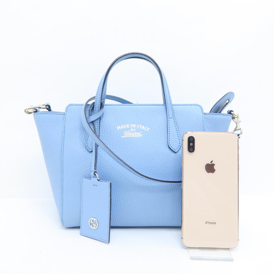 Gucci Swing Mini Blue Calfskin Tote