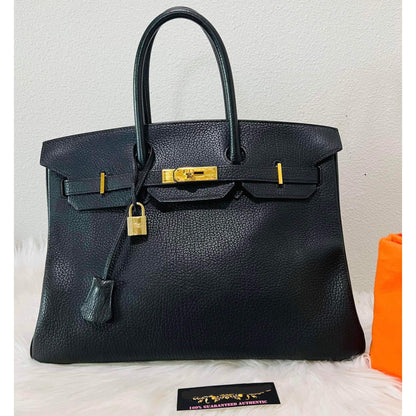 HERMES Birkin 35 Black Hand Bag