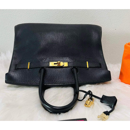 HERMES Birkin 35 Black Hand Bag