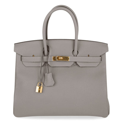 Hermes Birkin 35 Bag Gris Asphalte Togo Gold Hardware