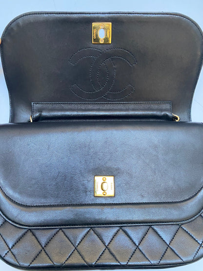 Chanel vintage black quilted flap bag