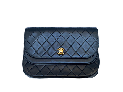 Chanel vintage black quilted flap bag