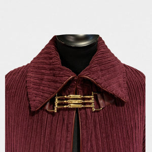 Celine ribbed horsebit-detail cape - S - 1970s