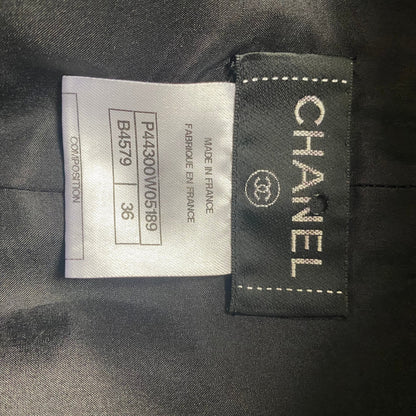 Chanel black leather and tweed pants - XS - 2000s