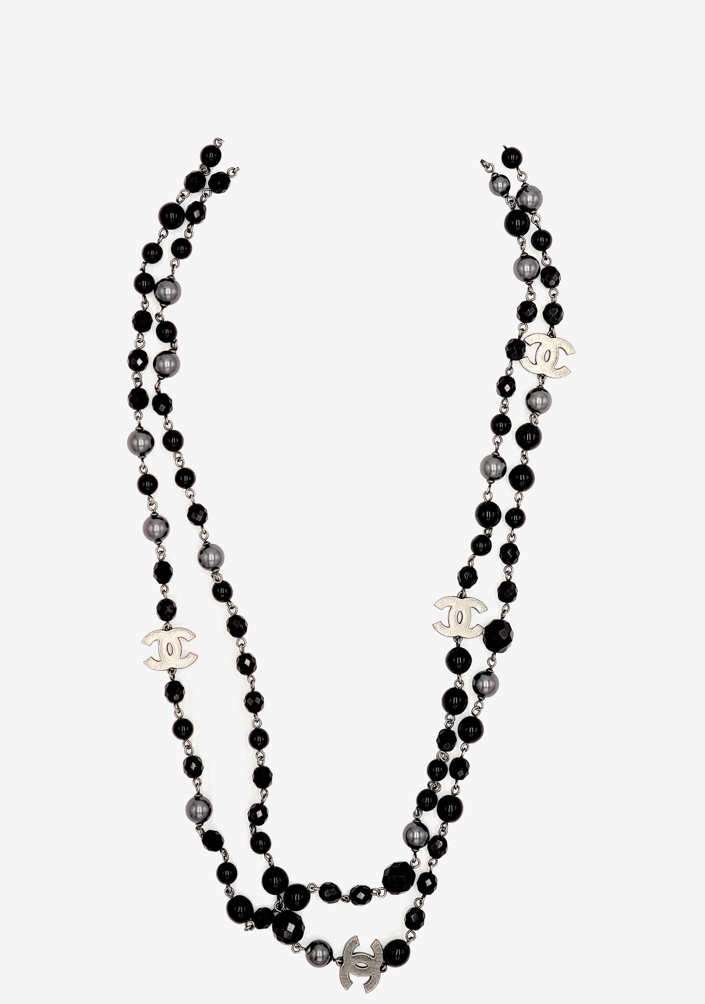 Chanel black long necklace - 2010s