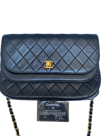 Chanel vintage black quilted flap bag