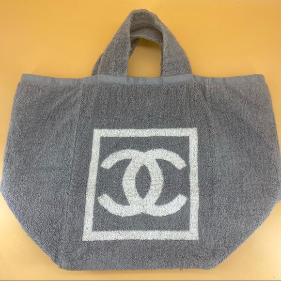 CHANEL Vintage cotton beach Tote