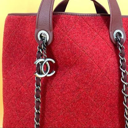 CHANEL Woolen cloth vintage two-way bag