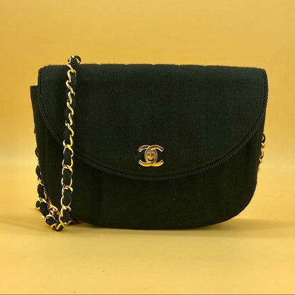 CHANEL Vintage 24k gold cloth shoulder bag