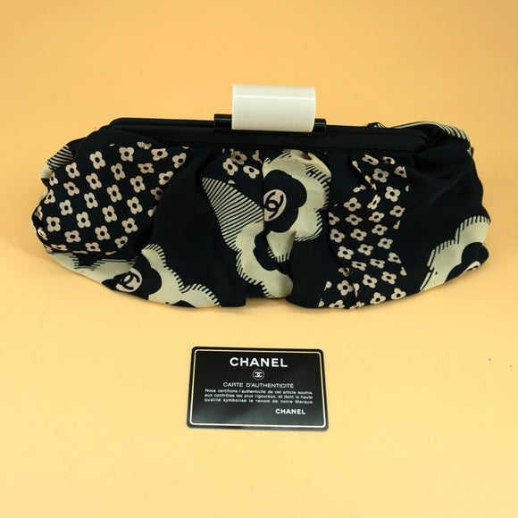 CHANEL Vintage silk clutch