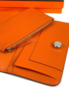 Hermès orange Dogon Duo wallet