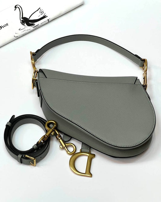 Dior SADDLE BAG Gray WITH STRAP