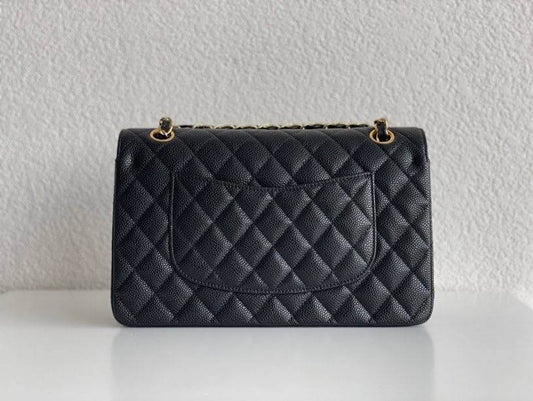 CHANEL small classic nandbag Grained Calfskin & Gold-Tone Metal Black