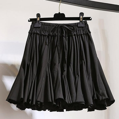 Surmiitro White Black Chiffon Summer Shorts Skirt Women 2021 Fashion Korean High Waist Tutu Pleated Mini Aesthetic Skirt Female