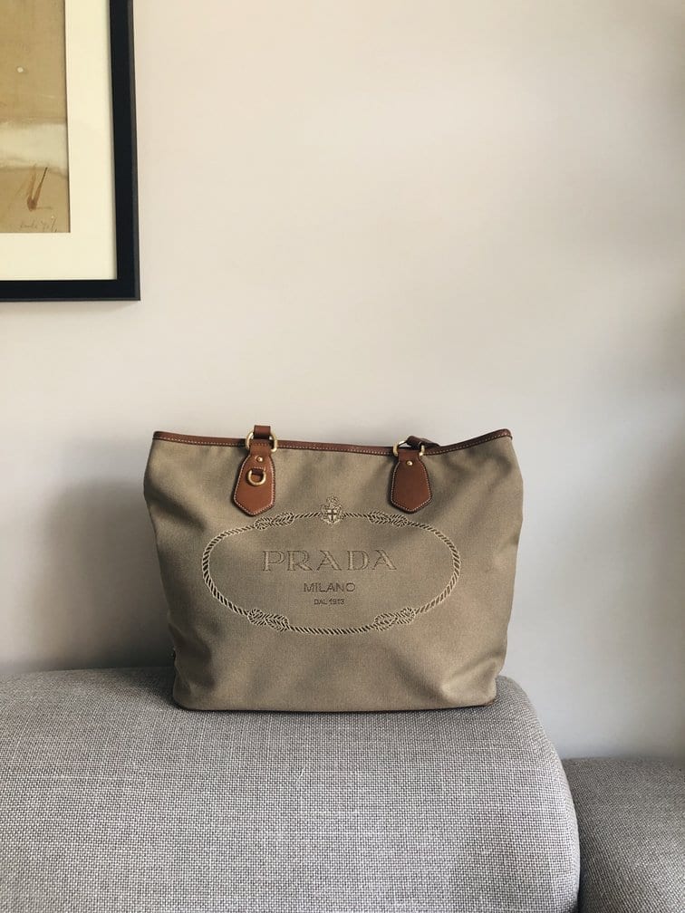 Prada cloth tote online