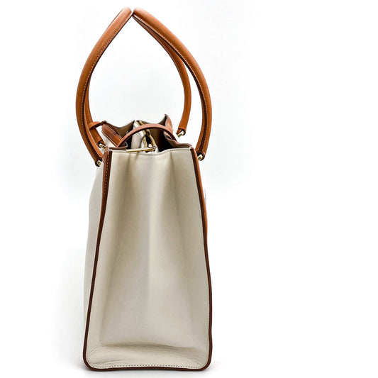 White Leather Tote