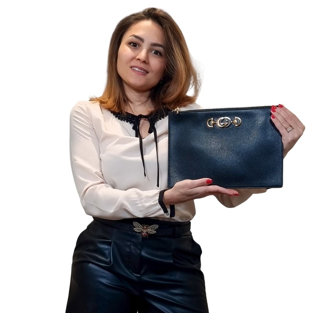 Zumi Grany Black Leather Clutch