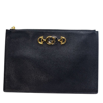 Zumi Grany Black Leather Clutch