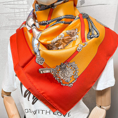 Carré 90 Memoire d'Hermes Silk Red Foulard