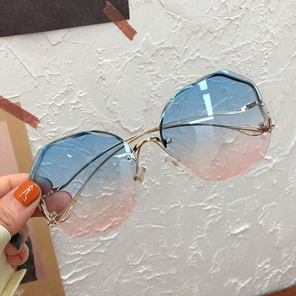 Irregular Round Sunglasses Women