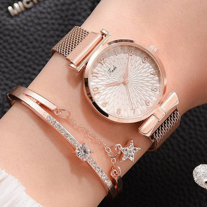 Luxury Women Bracelet Quartz Watches For Women Magnetic Watch Ladies Sports Dress Pink Dial Wrist Watch Clock Relogio Feminino