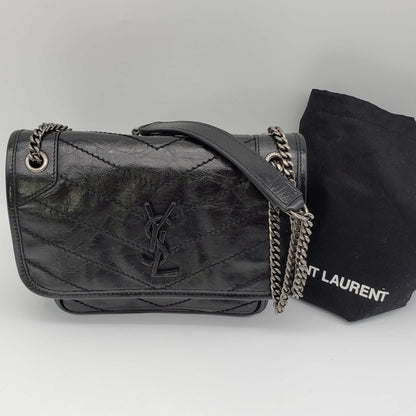 YSL Yves Saint Laurent Niki Leather Black Shoulder Bag